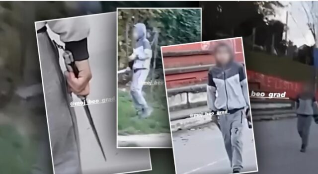 Osmogodišnji učenik u Kaluđerici izazvao je šokantan incident kada je u školskom dvorištu jurio svoje drugare nožem dužine oko 20 centimetara.