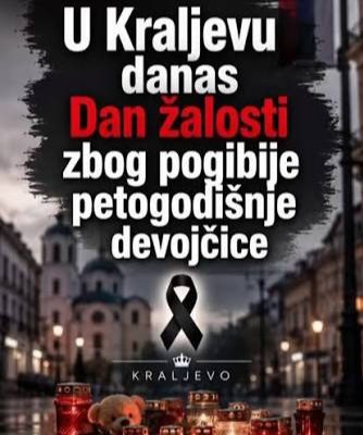 Kraljevo zavijeno u crno: Dan žalosti zbog smrti petogodišnje devojčice